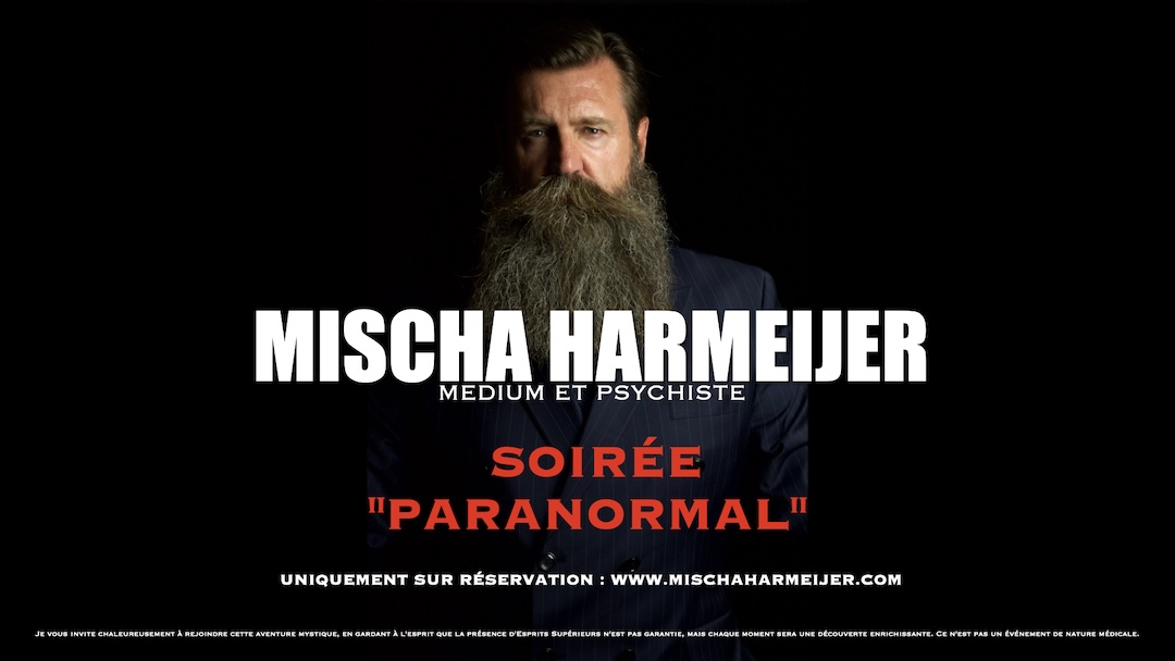 AFFICHE 16-9 SOIRÉE PARANORMAL MÉDIUM PSYCHISTE MISCHA HARMEIJER